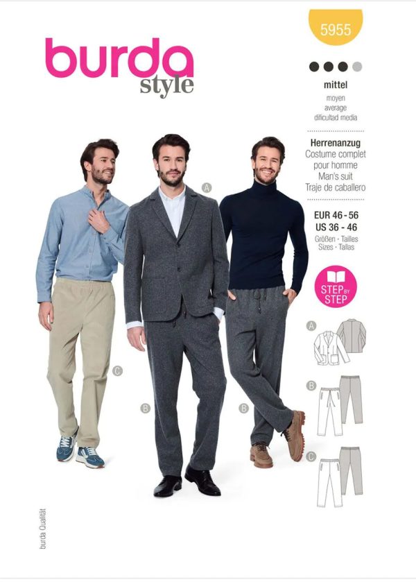 Burda Style Pattern B5955 Men's Suit