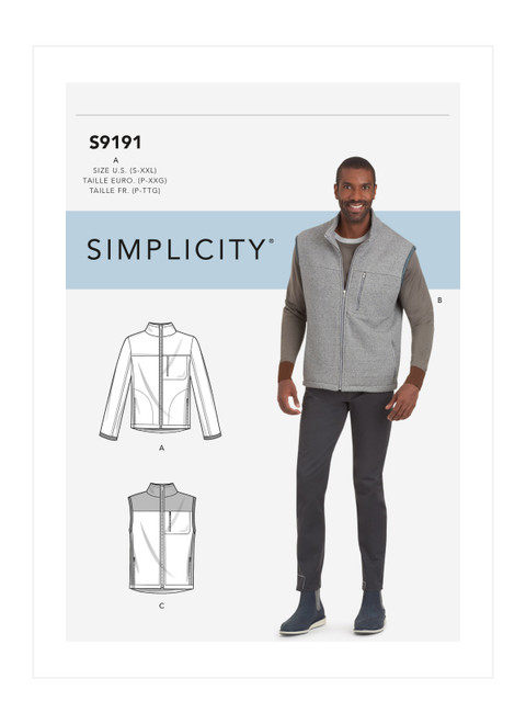 Simplicity Sewing Pattern S9191 Men's Waistcoats and Jacket