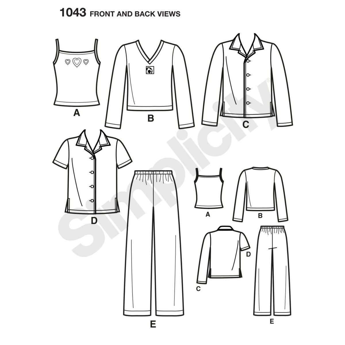 Simplicity Sewing Pattern 1043 Child's, Girls' and Boys' Separates