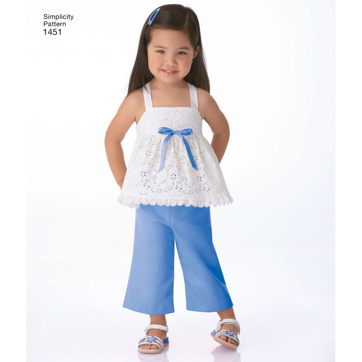 Simplicity Sewing Pattern 1451 Toddlers' Dresses, Top, Cropped Trousers and Shorts