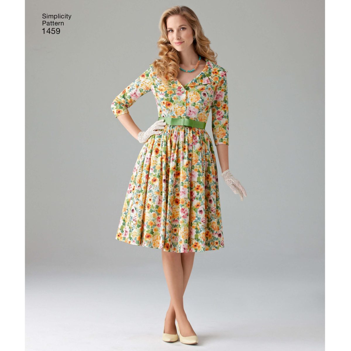 Simplicity Sewing Pattern 1459 Misses' and Miss Petite 1950's Vintage Dress