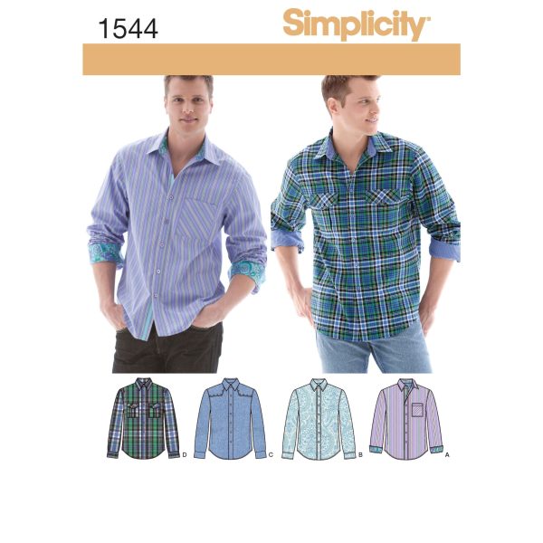 Simplicity Sewing Pattern 1544 Men's Shirt with Fabric Variations