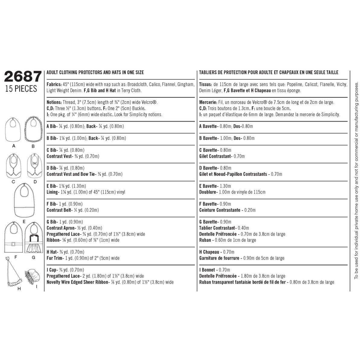 Simplicity Sewing Pattern 2687 Crafts