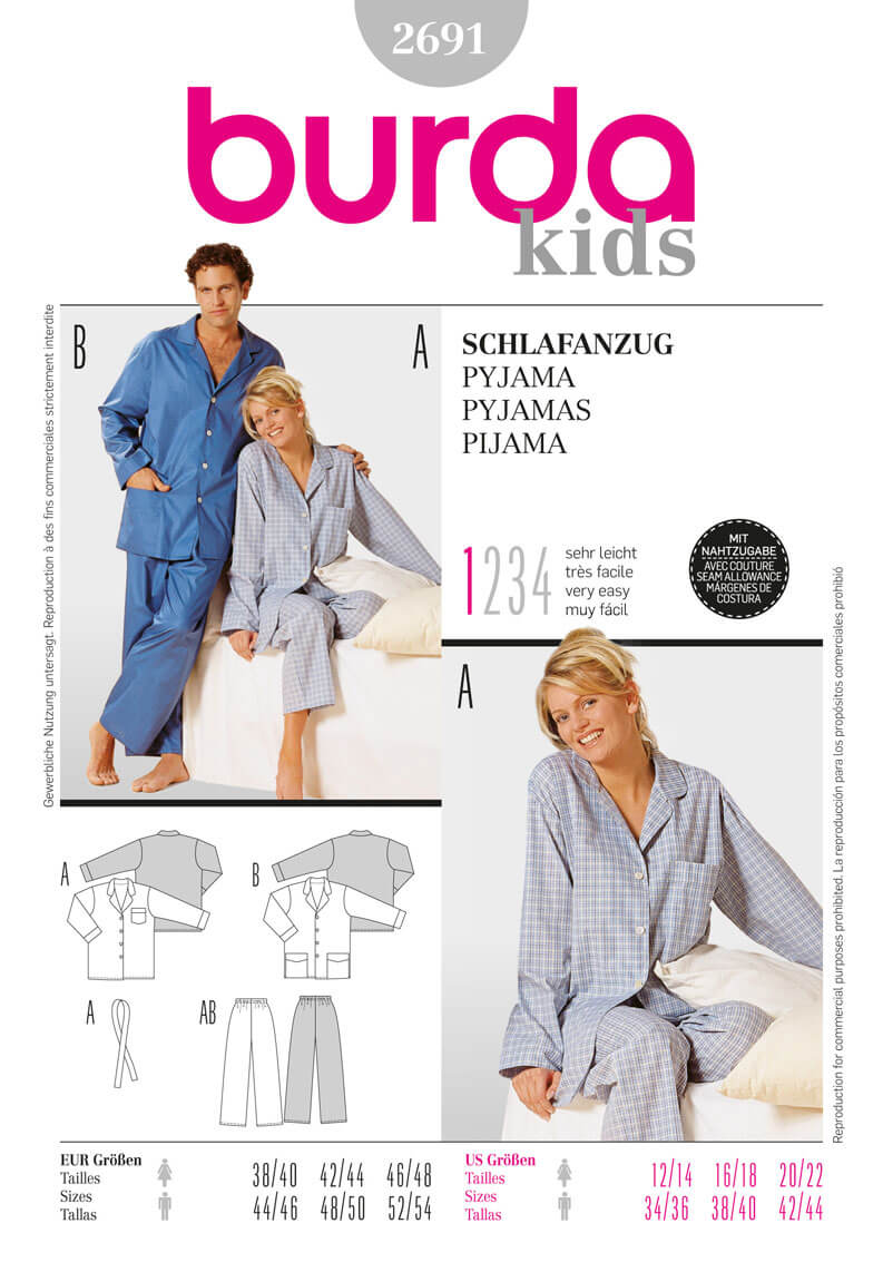 Burda Style B2691 Pyjamas Sewing Pattern