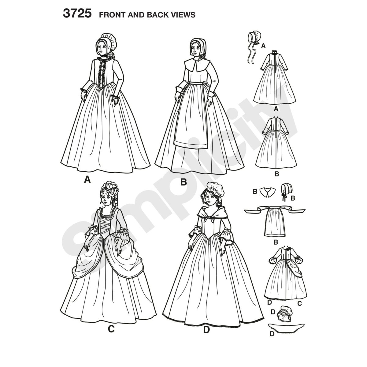 Simplicity Sewing Pattern 3725 Child's & Girl's Costumes