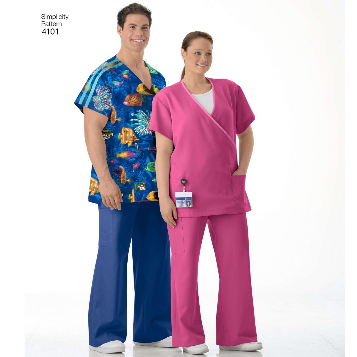 Simplicity Sewing Pattern 4101 Women's & Men's Plus Size Scrubs