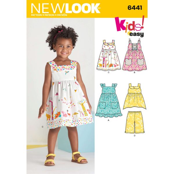 New Look Sewing Pattern N6441 Toddlers' Easy Dresses, Top and Cropped Trousers