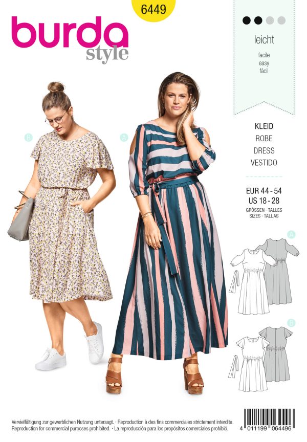 Burda Style Pattern B6449 Women's Summer Dress