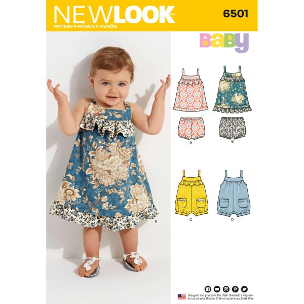 New Look Pattern 6501 Babies' Dress and Romper