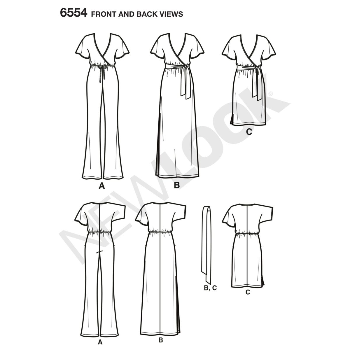 New Look Pattern 6554 Misses' Knit Jumpsuit and Dresses