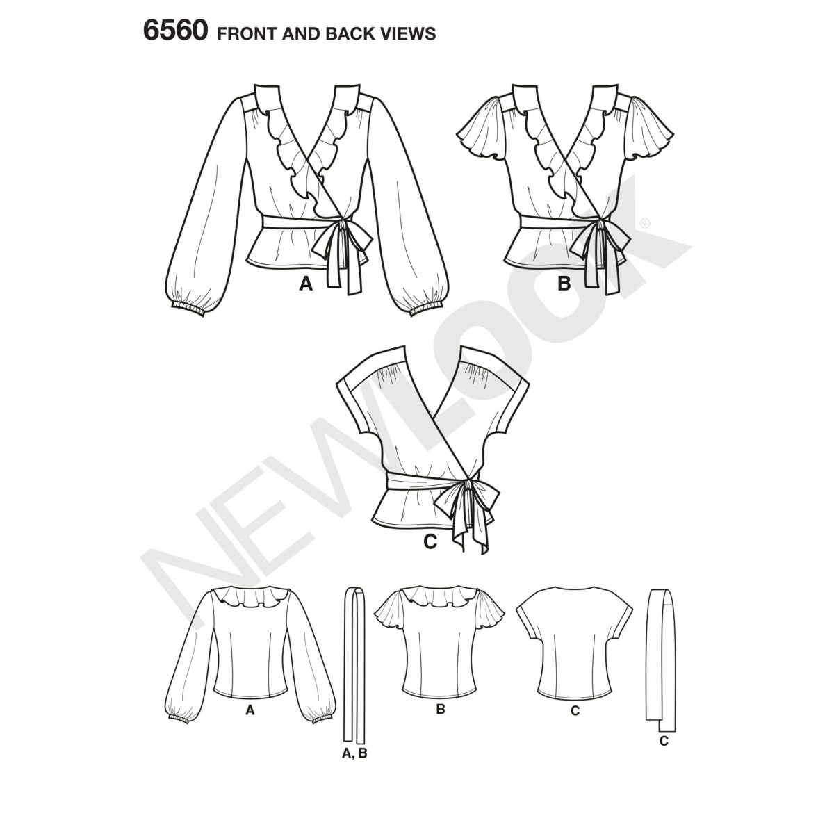 New Look Pattern 6560 Misses' Wrap Tops