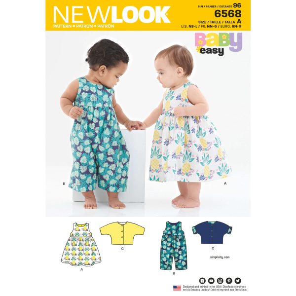 New Look Pattern 6568 Babies' Dress, Romper and Jacket