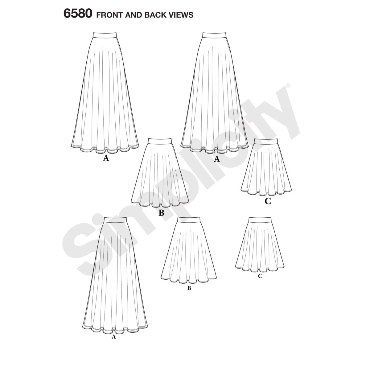 New Look Pattern 6580 Misses' Circle Skirt