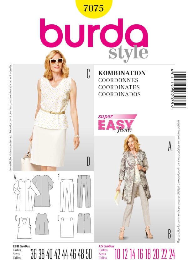 Burda B7075 Burda Style Coordinates Sewing Pattern