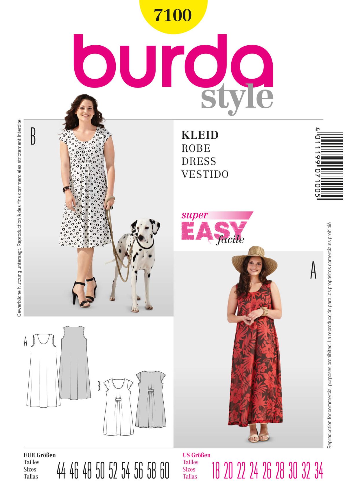 Burda Style B7100 Dress Sewing Pattern