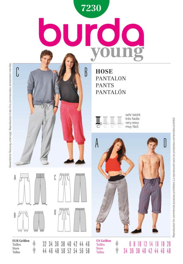 Burda Style B7230 Trousers Sewing Pattern