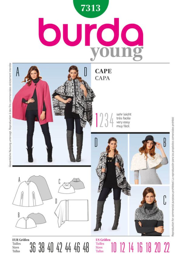 Burda Style B7313 Cape Sewing Pattern