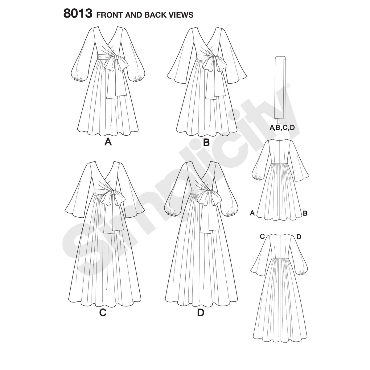 Simplicity Sewing Pattern S8013 Misses' Vintage 1970's Dresses'