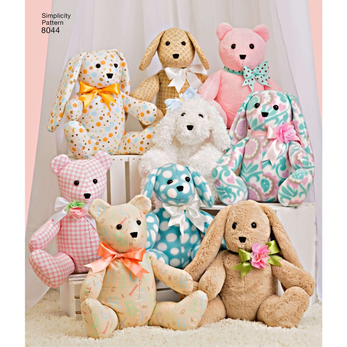 Simplicity Sewing Pattern 8044 Two-Pattern Piece Stuffed Animals