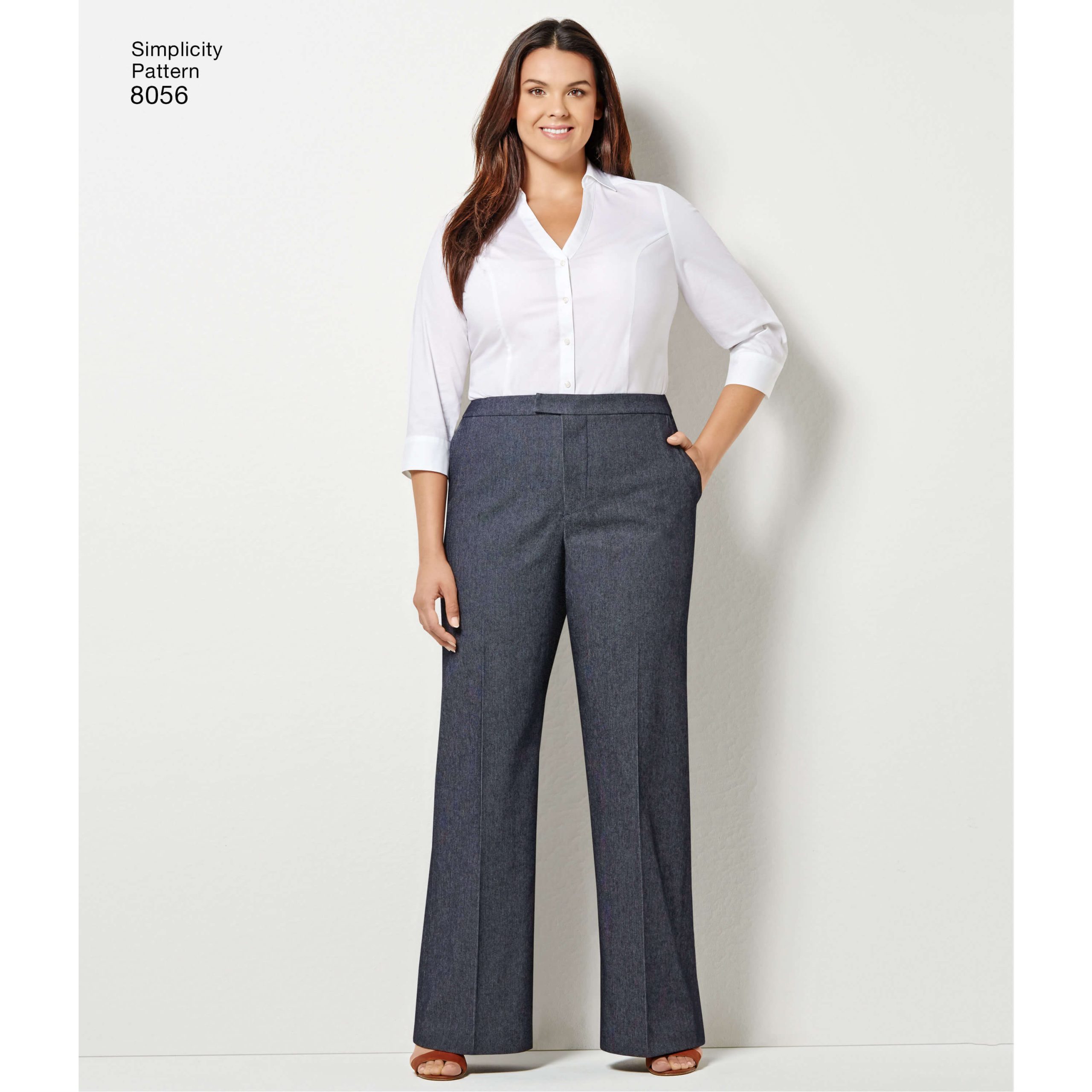 Simplicity Sewing Pattern 8056 Amazing Fit Miss and Plus Size Flared Trousers or Shorts