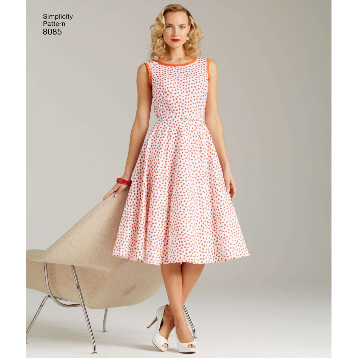 Simplicity Sewing Pattern 8085 Misses' Vintage 1950's Wrap Dress in Two Lengths