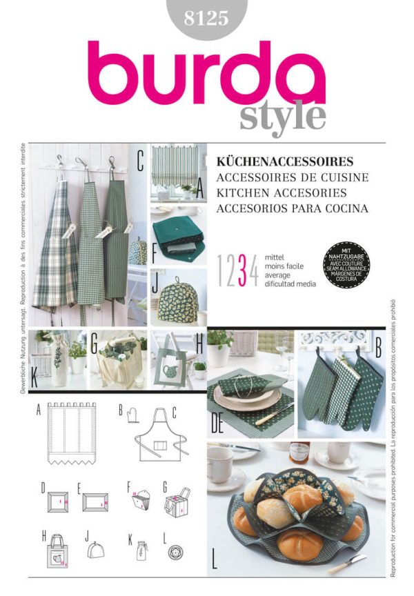 Burda B8125 Kitchen Accessories Sewing Pattern
