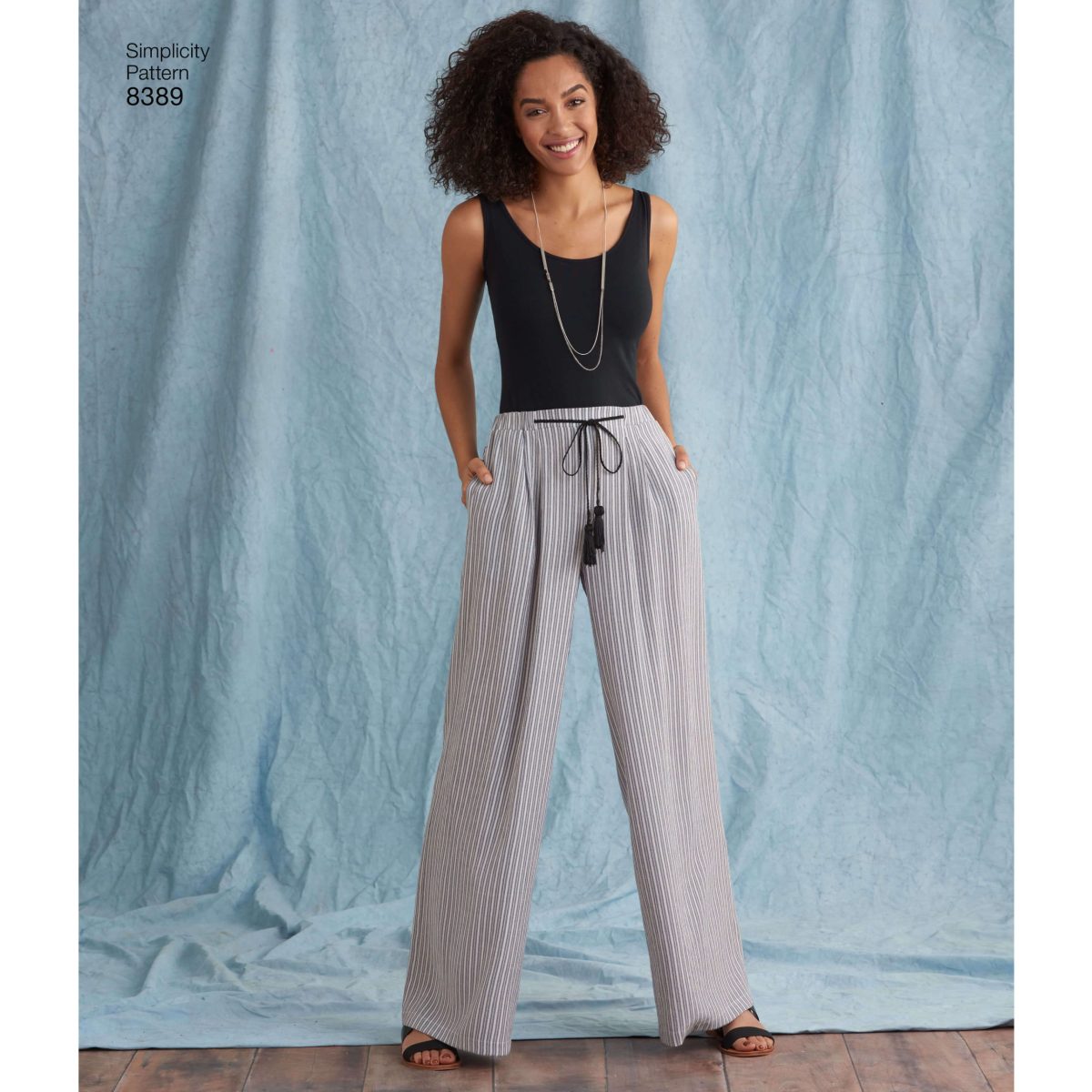 Simplicity Pattern 8389 Misses' Trousers with Length and Width Variations and Tie Belt