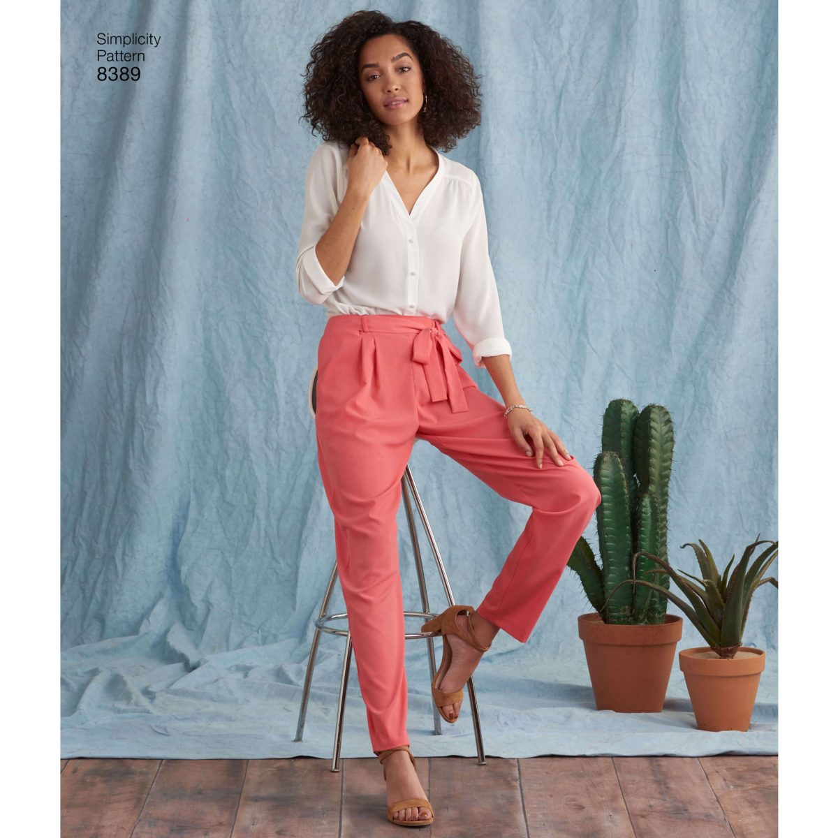 Simplicity Pattern 8389 Misses' Trousers with Length and Width Variations and Tie Belt