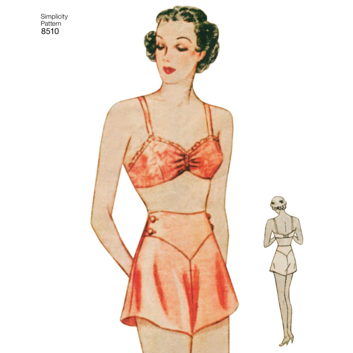 Simplicity Pattern 8510 Miss Vintage Brassiere & Panties