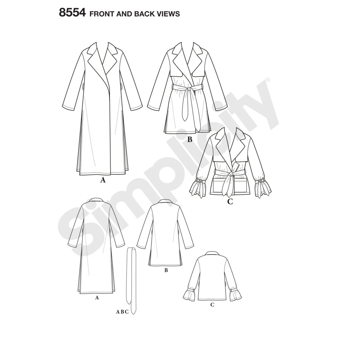 Simplicity Pattern 8554 Miss and Petite Coats and Jackets