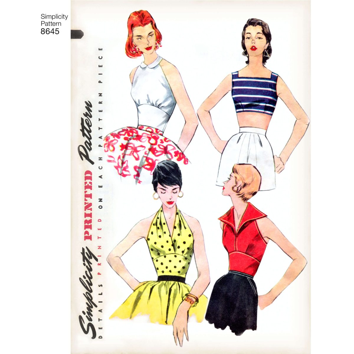 Simplicity Sewing Pattern 8645 Misses' Vintage Tops