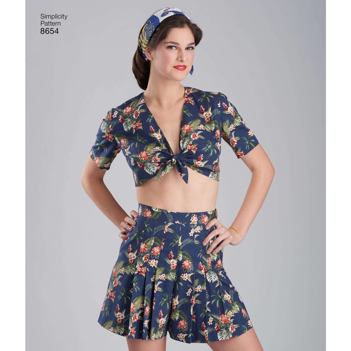Simplicity Sewing Pattern 8654 Misses' Vintage Skirt, Shorts and Tie Top