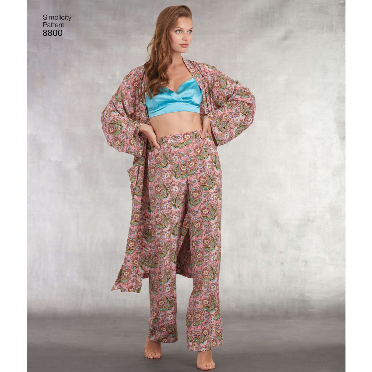 Pattern 8800 Misses' Pyjamas with Robe, Trousers, Top and Bralette
