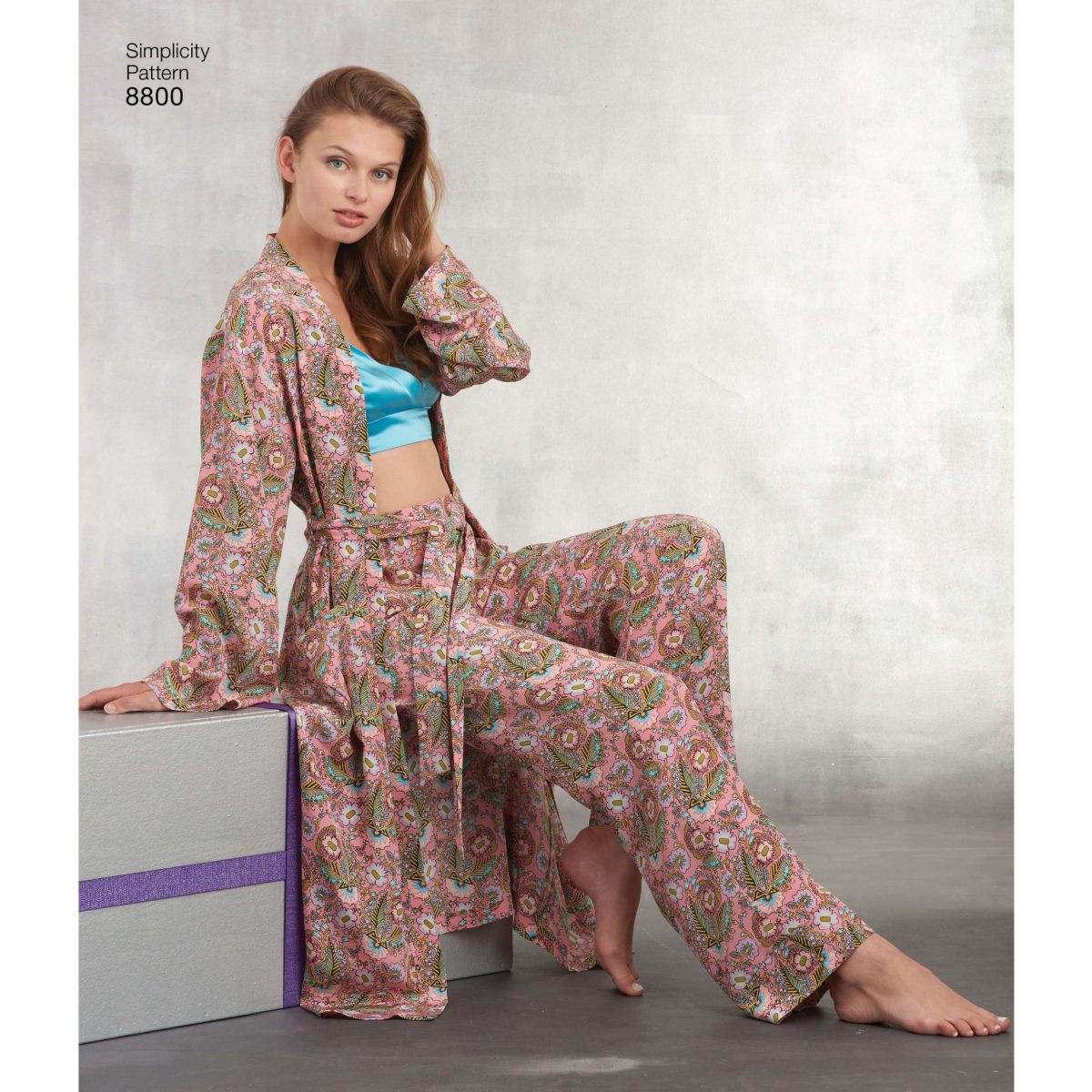 Pattern 8800 Misses' Pyjamas with Robe, Trousers, Top and Bralette