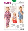 Burda B9384 Babie's Bodysuit and Rompers Sewing Pattern