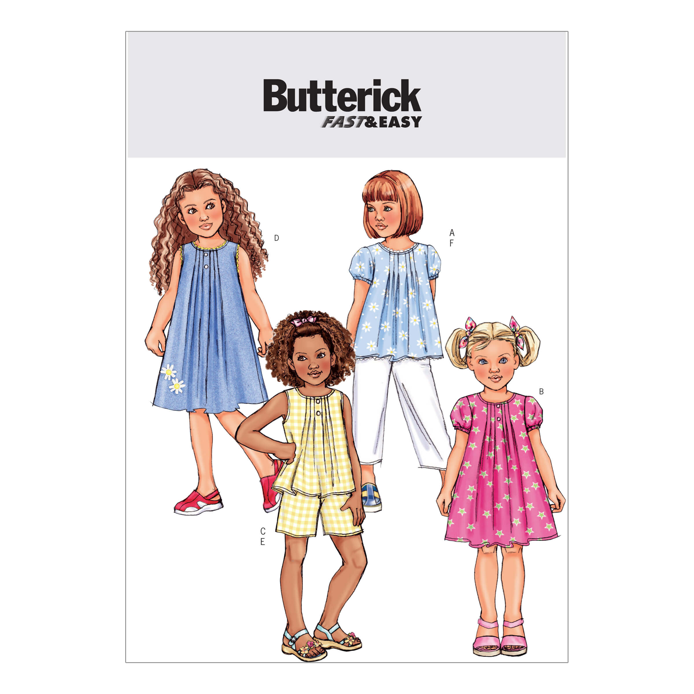 Butterick Sewing Pattern B4176 Children's/Girls' Top, Dress, Shorts and Pants