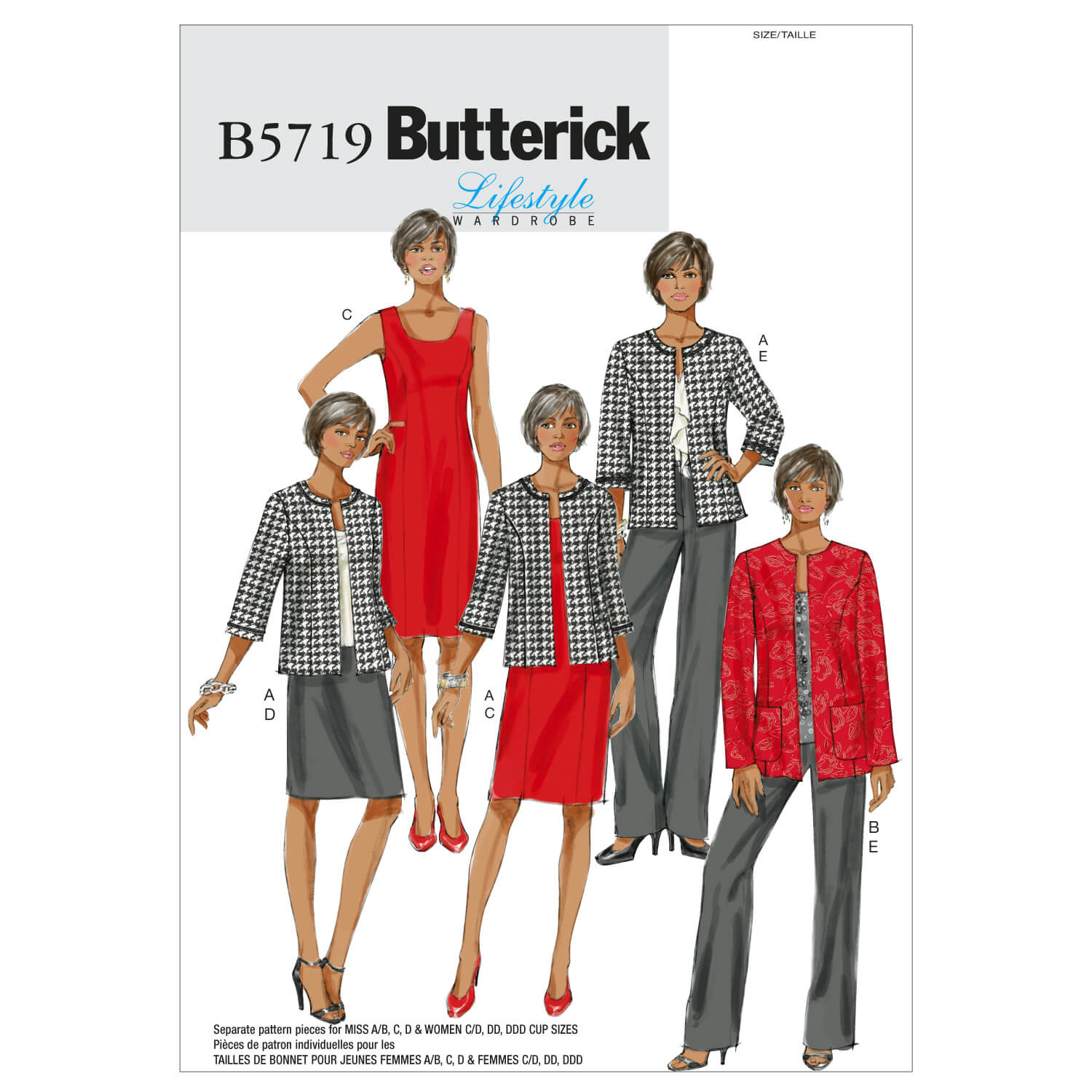 Butterick Sewing Pattern B5719 Misses'/Women's Jacket, Dress, Skirt and Pants