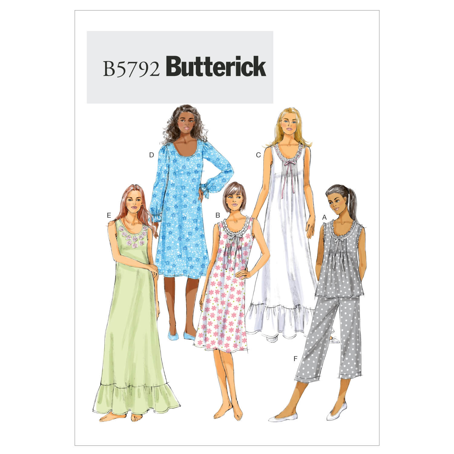 Butterick Sewing Pattern B5792 Misses' Top, Gown and Pants
