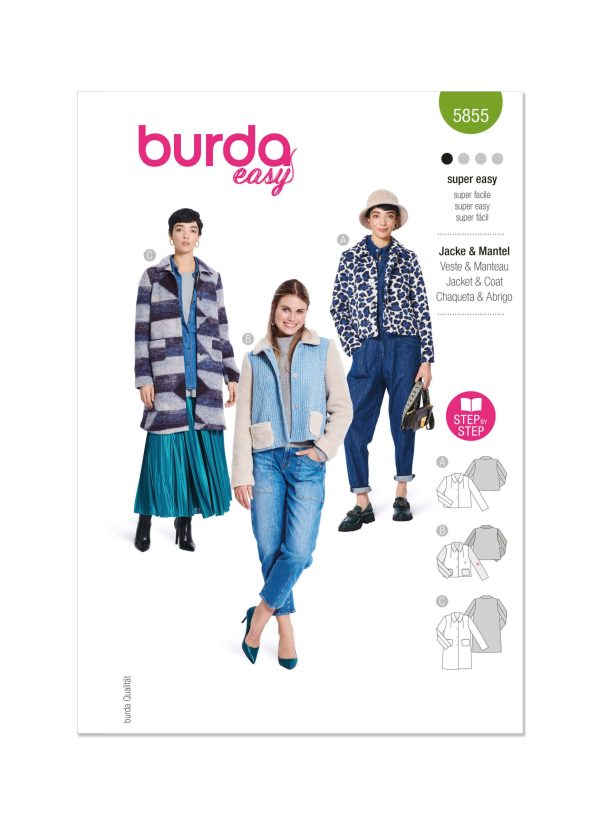 Burda Style Pattern B5855 Misses' Jacket & Coat
