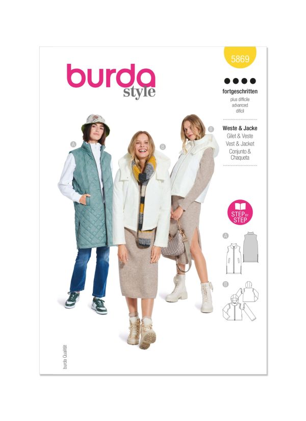 Burda Style Sewing Pattern B5869 Misses' Waistcoat & Jacket