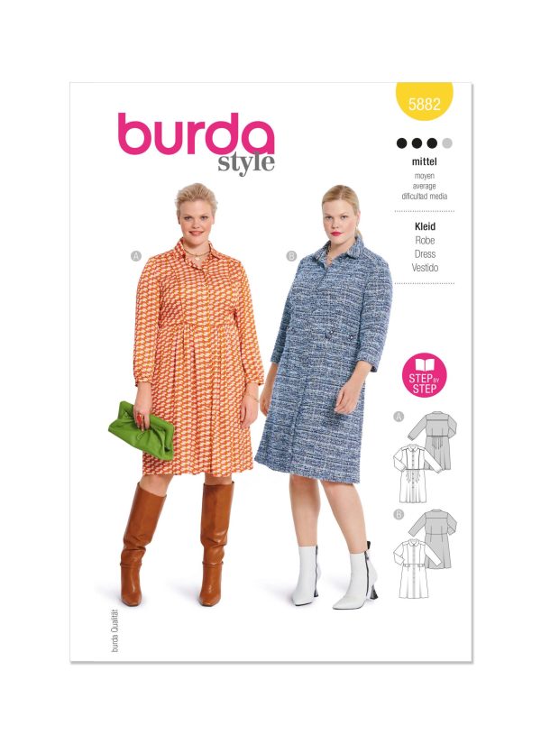 Burda Style Sewing Pattern B5882 Misses' Dress