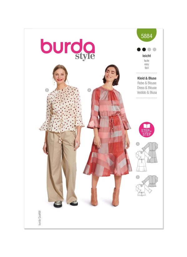 Burda Style Pattern B5884 Misses' Blouse & Dress