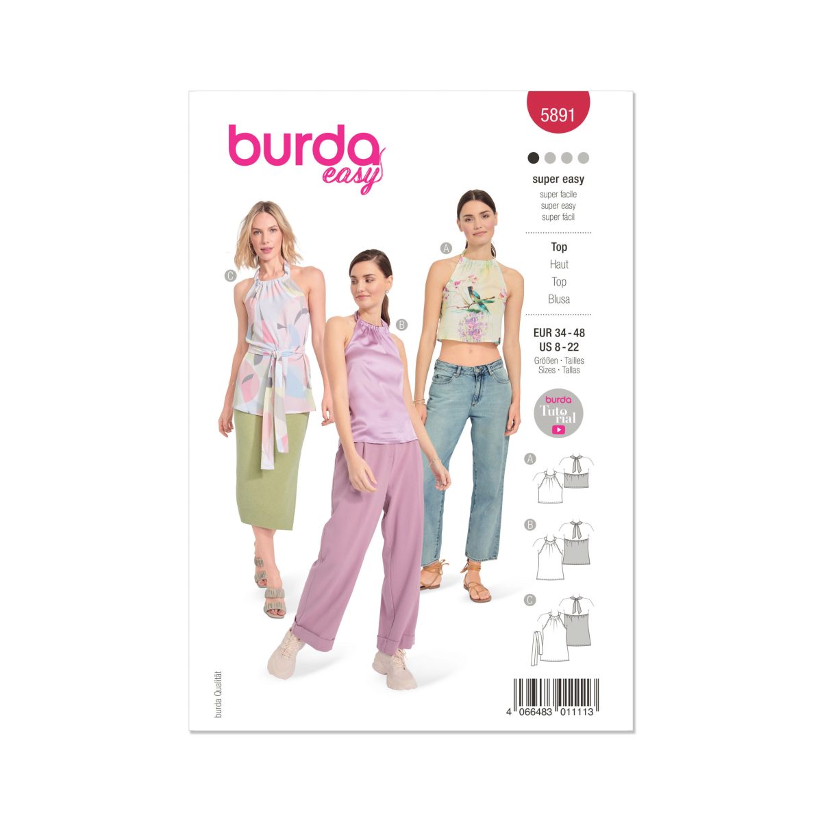 Burda Style Pattern 5891 Misses' Top
