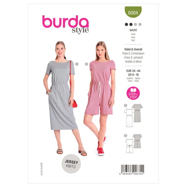 Burda Style Pattern 6004 Misses' Dress and Jumpsuit
