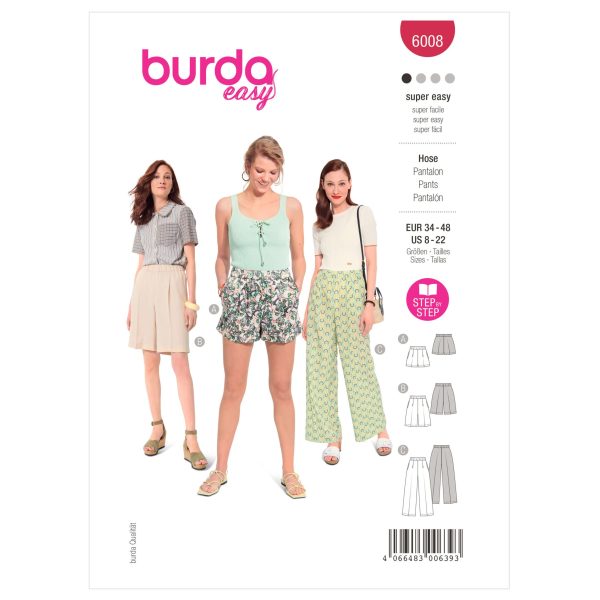 Burda Style Pattern 6008 Misses' Trousers