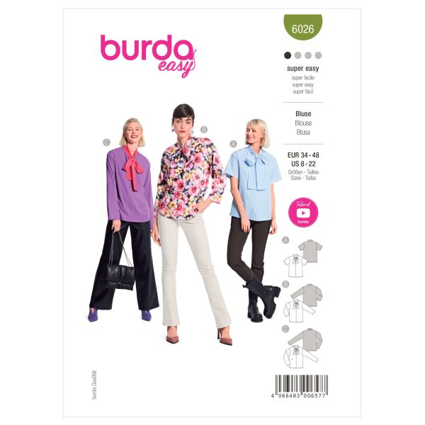 Burda Style Pattern 6026 Misses' Blouse