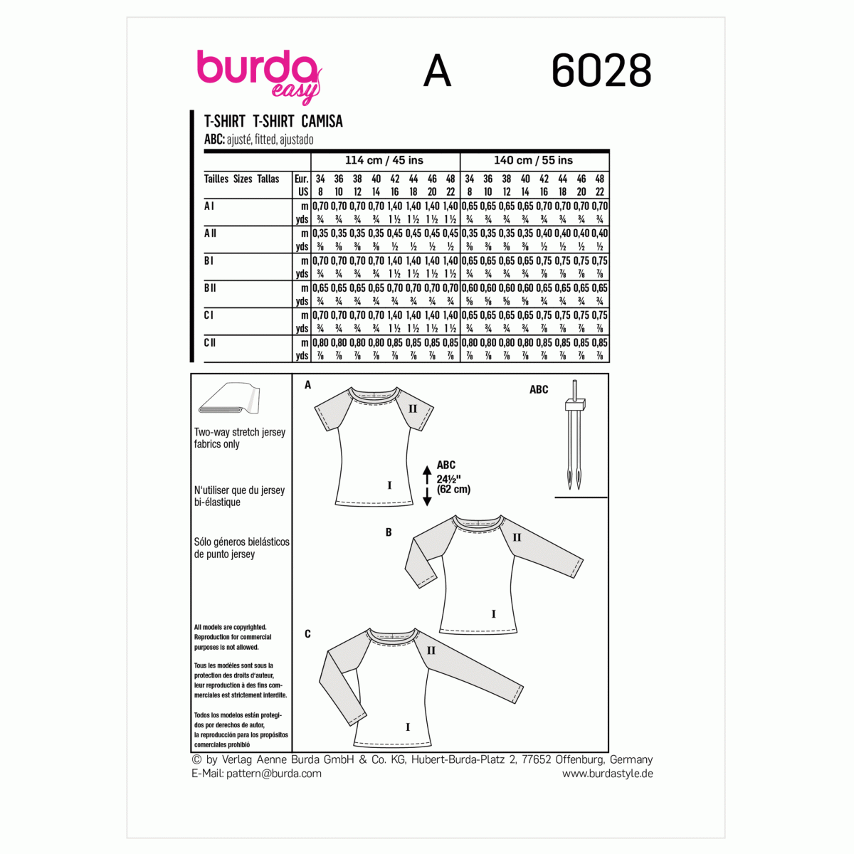 Burda Style Pattern 6028 Misses' Top