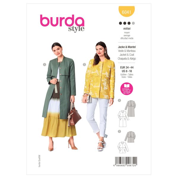 Burda Style Pattern 6041 Misses' Coat and Jacket