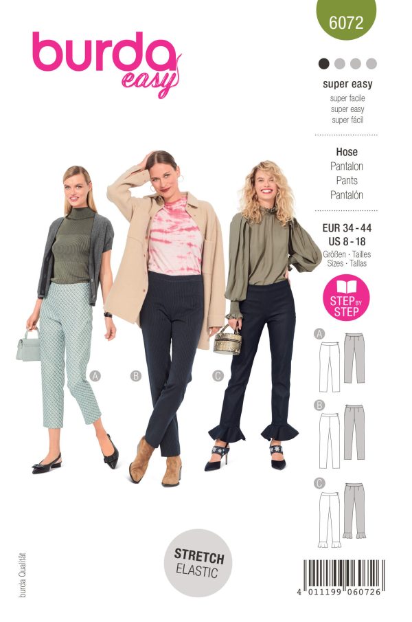 Burda Style Pattern 6072 Misses' Slim Trousers