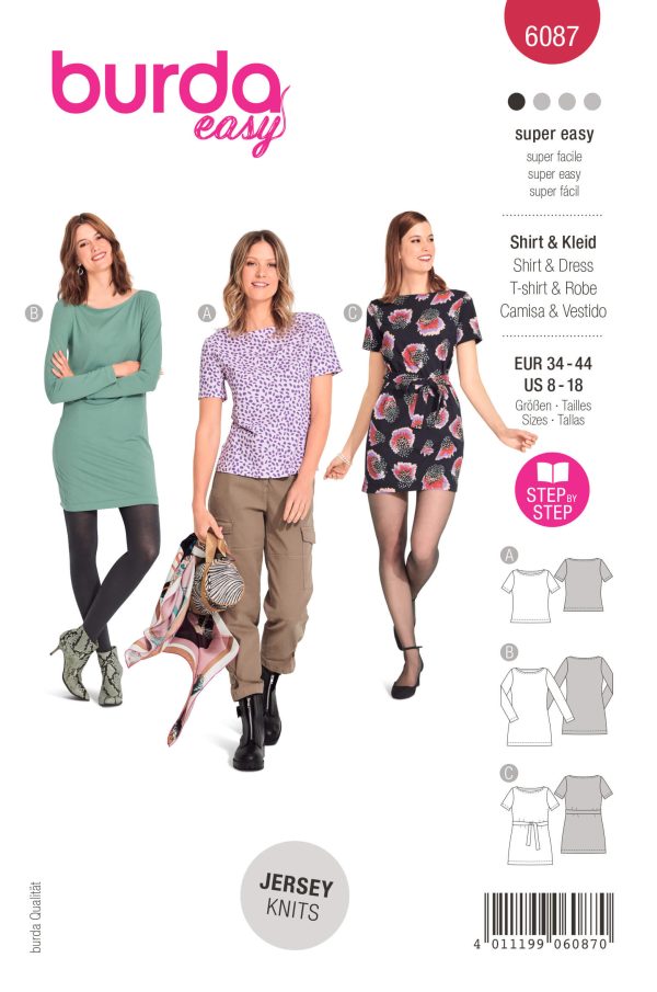 Burda Style Pattern 6087 Misses' Top, Tunic or Dress